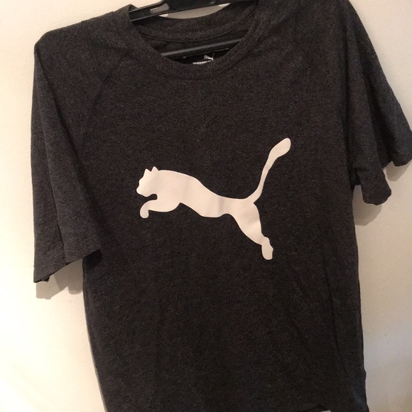 Brand New Puma textured grey/black Athletic Ultra soft/light tee w/ white Puma - Picture 2 of 4